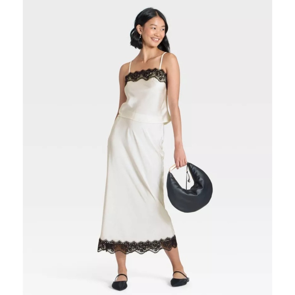 Women's A New Day Lace Trim Midi Skirt, Medium - Picture 3 of 3